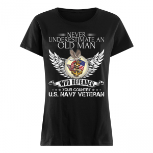 Official Never Underestimate An Old Man US Navy Veteran Who Defended Your Country Women's Classic