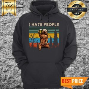Awesome I Hate People – Bear Drinking Beer Vintage Hoodie
