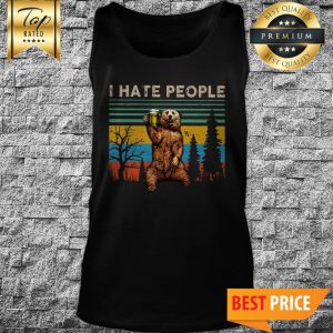 Awesome I Hate People – Bear Drinking Beer Vintage Tank Top