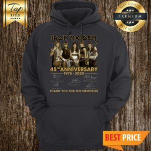 Official Iron Maiden 45th Anniversary 1975 2020 Thank You For The Memories Signature Hoodie