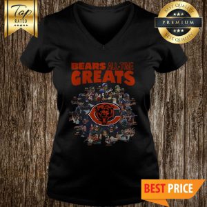 NFL Cool Chicago Bears All Time Greats Team Players Signatures Tiger V-Neck
