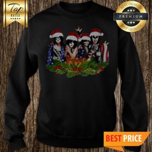Official Merry Christmas Kiss Band American Flag Sweatshirt