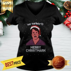 No Turkey Merry Christmark Christmas V-neck
