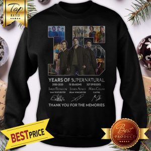 Official 15 Years Of Supernatural Thank You For The Memories Sweatshirt