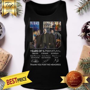 Official 15 Years Of Supernatural Thank You For The Memories Tank Top
