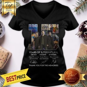 Official 15 Years Of Supernatural Thank You For The Memories V-neck