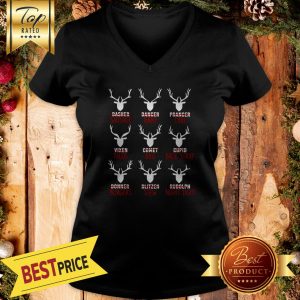 Pretty Funny Deer Shirt Hunters All of Santa’s Reindeer V-neck