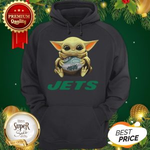 Baby Yoda Hug New York Jets Star Wars Mandalorian Hoodie