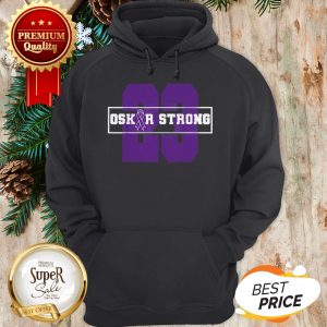 Hot 23 Purple Ribbon Oskar Strong Fight Against Cancer Hoodie