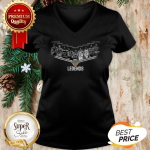 New York Knicks Legends All Signature Autographed V-neck