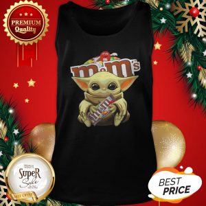 Official Star Wars Baby Yoda Hug M&M's Mandalorian Tank Top