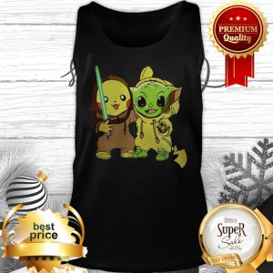 Pretty Baby Pikachu And Baby Yoda Star Wars Tank Top