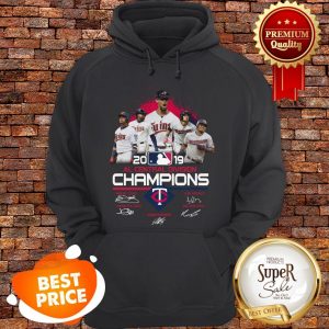 Minnesota Twins 2019 Al Central Division Champions Signatures Hoodie