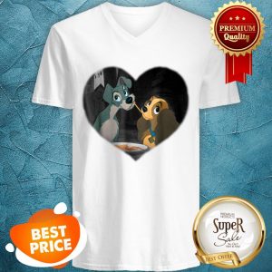 Nice Disney Lady and the Tramp First Kiss V-neck