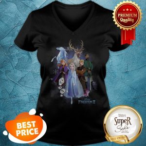 Nice Disney Frozen 2 Group Shot Walking Into Forest V-neck