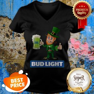 Nice Leprechaun Drink Bud Light Beer V-neck