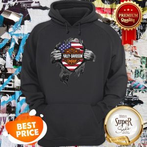Motor Harley Davidson Cycles Blood Inside Me American Flag Hoodie