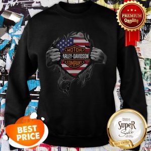 Motor Harley Davidson Cycles Blood Inside Me American Flag Sweatshirt