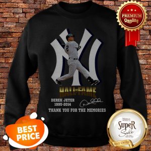 New York Yankees Hall Of Fame Derek Jeter 1995-2014 Signature Thank You For The Memories Sweatshirt