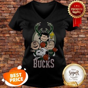 Nice Peanut Characters Mashup Milwaukee Bucks V-neck