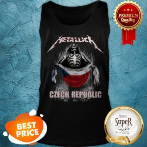 Official Skeleton Metallica Mashup Czech Republic Flag Tank Top