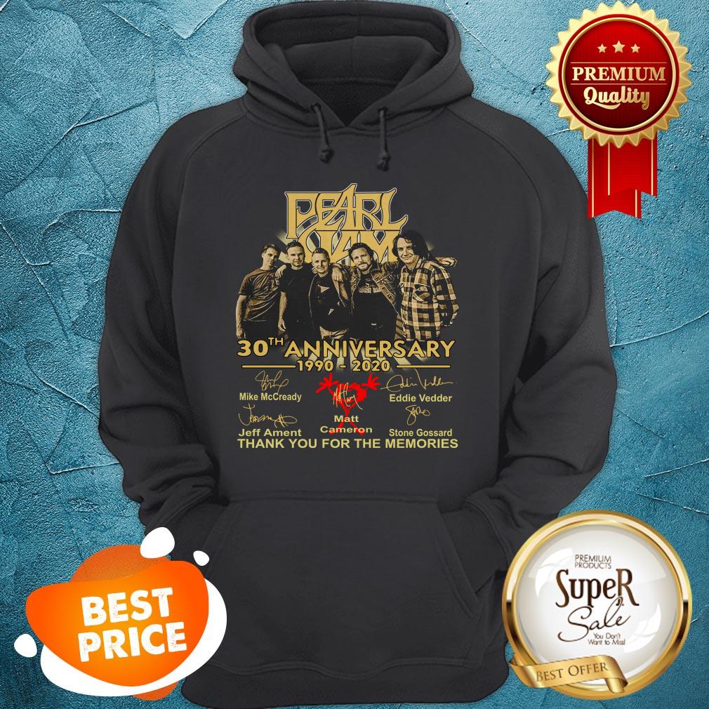 Pearl Jam 30th Anniversary 1990 2020 Signatures Thank You For The Memories Hoodie Pearl Jam 30th Anniversary 1990 2020 Signatures Thank You For The Memories Hoodie