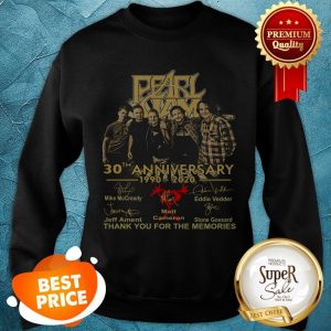 Pearl Jam 30th Anniversary 1990 2020 Signatures Thank You For The Memories Sweatshirt