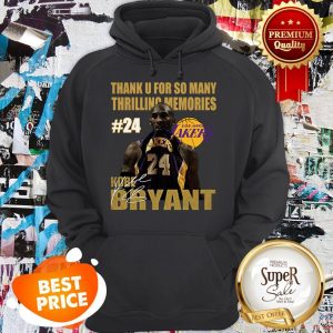 Thank U For So Many Thrilling Memories #24 Lakers Kobe Bryant Signed Hoodie