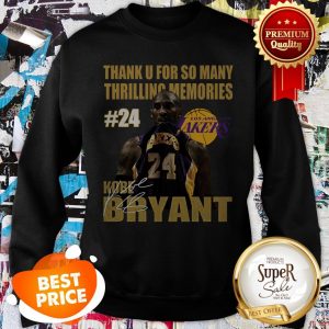 Thank U For So Many Thrilling Memories #24 Lakers Kobe Bryant Signed Sweatshirt