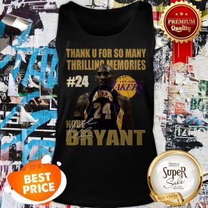 Thank U For So Many Thrilling Memories #24 Lakers Kobe Bryant Signed Tank Top