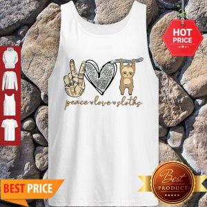 Beautiful Glitter Peace Love Sloths Tank Top