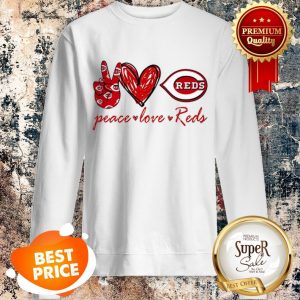 Nice Peace Love Cincinnati Reds Logo Sweatshirt