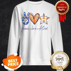 Nice Peace Love Houston Astros Diamond Sweatshirt