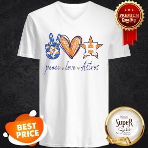 Nice Peace Love Houston Astros Diamond V-neck