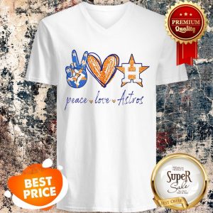 Nice Peace Love Houston Astros Logo V-neck