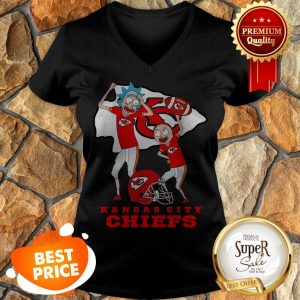 Nice Rick And Morty Mashup Kansas City Chiefs Logo V-neck