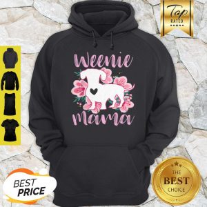 Premium Dachshund Mama Wiener Dog Pink Flowers Cute Weenie Mom Gift Hoodie