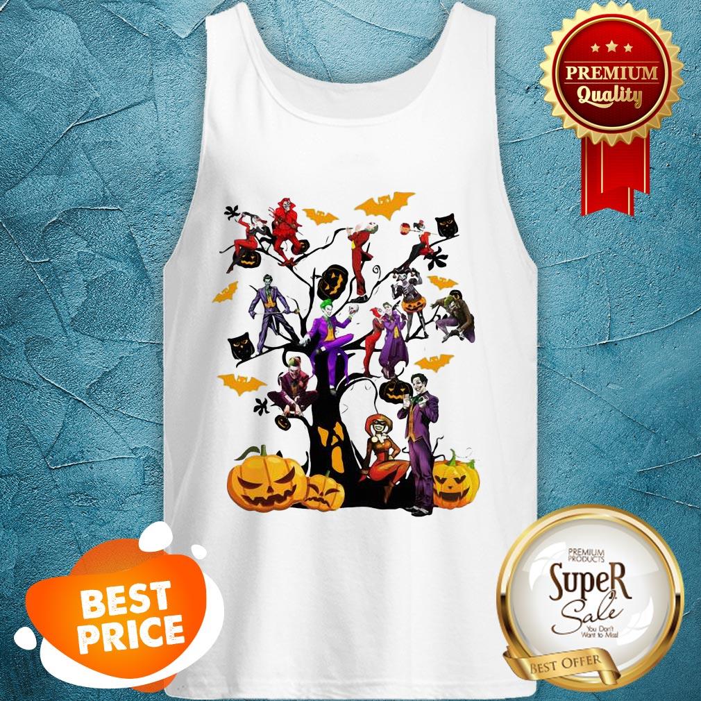 Pretty Joker And Harley Halloween Tree Tank Top Pretty Joker And Harley Halloween Tree Tank Top