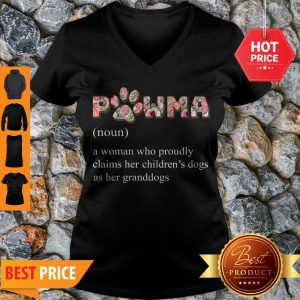Pretty Pawma Definition Mama Grandma Aunt Dog Lovers Floral Cute V-neck