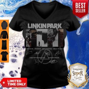 Hot Logo Linkin Park Band All Signature V-neck