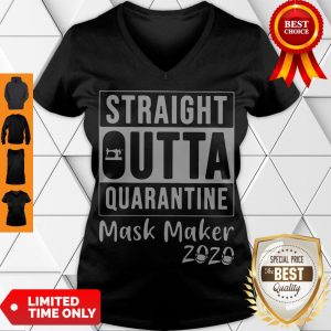 Hot OFFICIAL STRAIGHT OUTTA QUARANTINE MASK MAKER 2020 V-neck