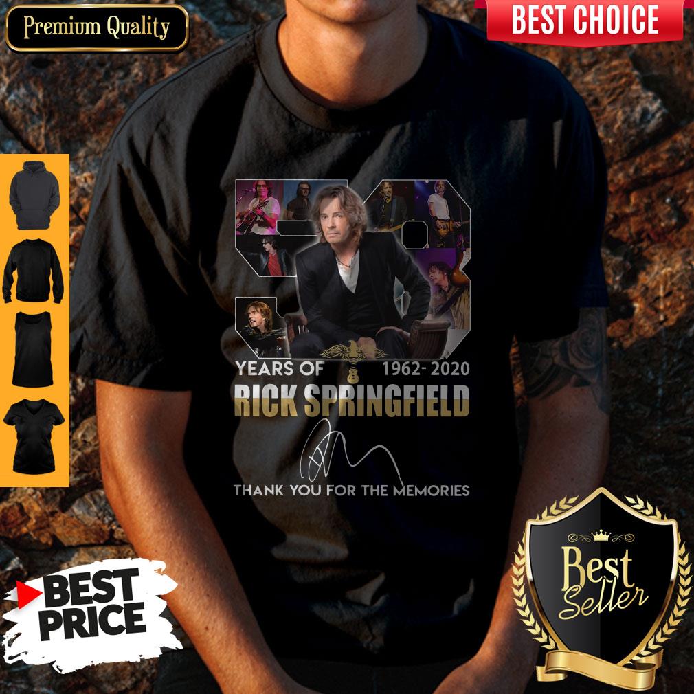58 Years Of 1962-2020 Rick Springfield Thank You For The Memories Signature Shirt 58 Years Of 1962-2020 Rick Springfield Thank You For The Memories Signature Shirt