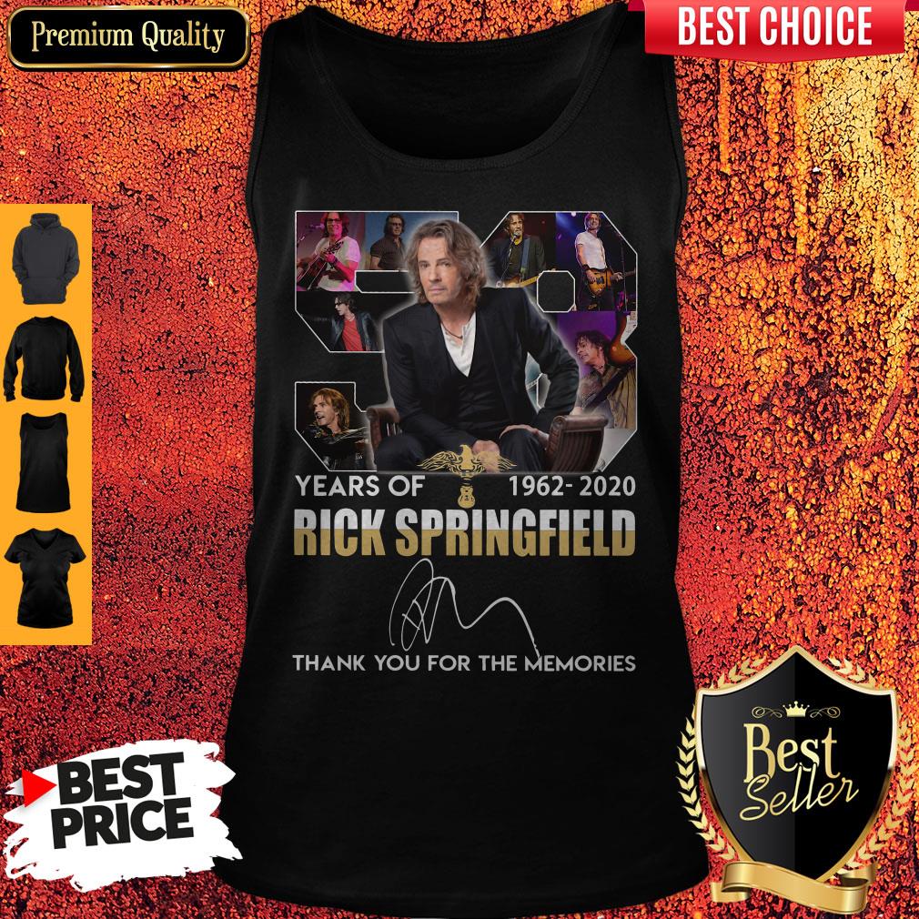 58 Years Of 1962-2020 Rick Springfield Thank You For The Memories Signature Tank Top 58 Years Of 1962-2020 Rick Springfield Thank You For The Memories Signature Tank Top