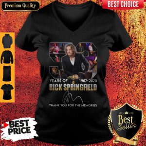 58 Years Of 1962-2020 Rick Springfield Thank You For The Memories Signature V-neck