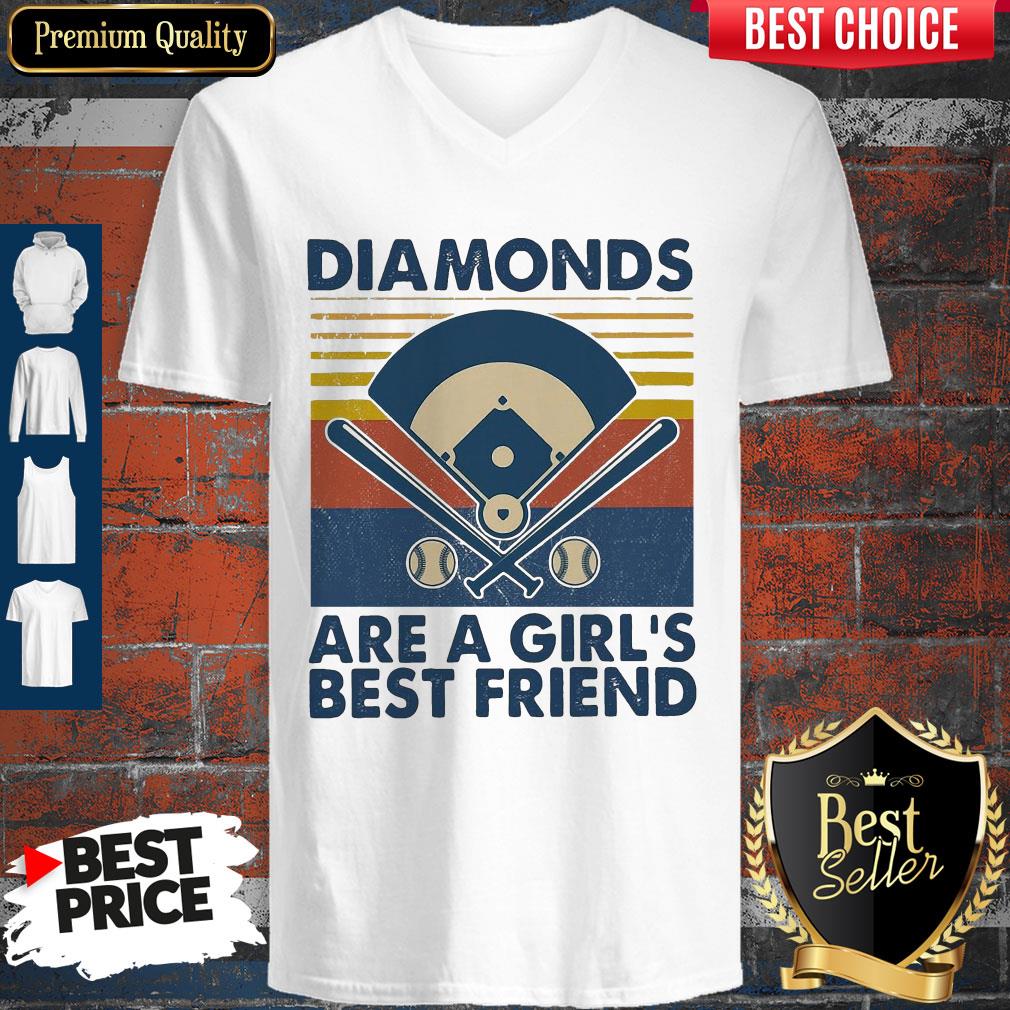 Baseball Diamonds Are A Girl’s Best Friend Vintage V-neck Baseball Diamonds Are A Girl’s Best Friend Vintage V-neck