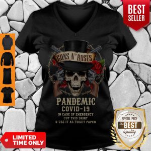 Beautiful Guns N’ Roses Pandemic Covid 19 In Case Of Emergency Cut This Skull V-neck