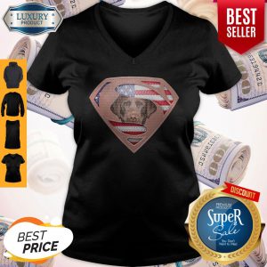 Blood Insides Superman Labrador Retriever American Flag Independence Day V-neck