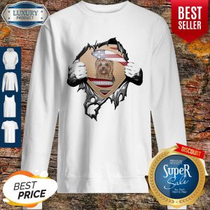 Blood Insides Superman Yorkshire Terrier American Flag Independence Day Sweatshirt