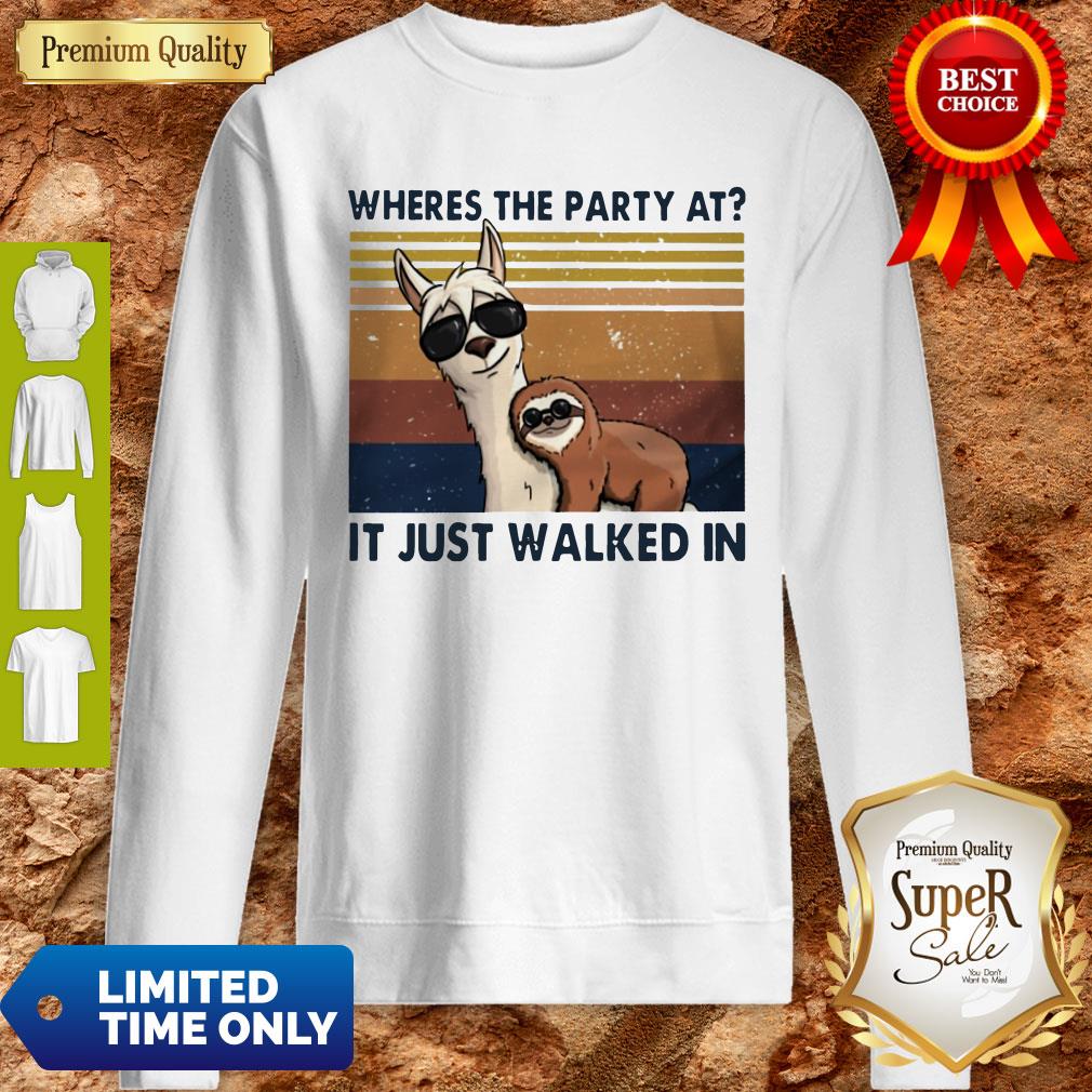 Camels And Sloths Wheres The Party At It Just Walked In Vintage Sweatshirt Camels And Sloths Wheres The Party At It Just Walked In Vintage Sweatshirt