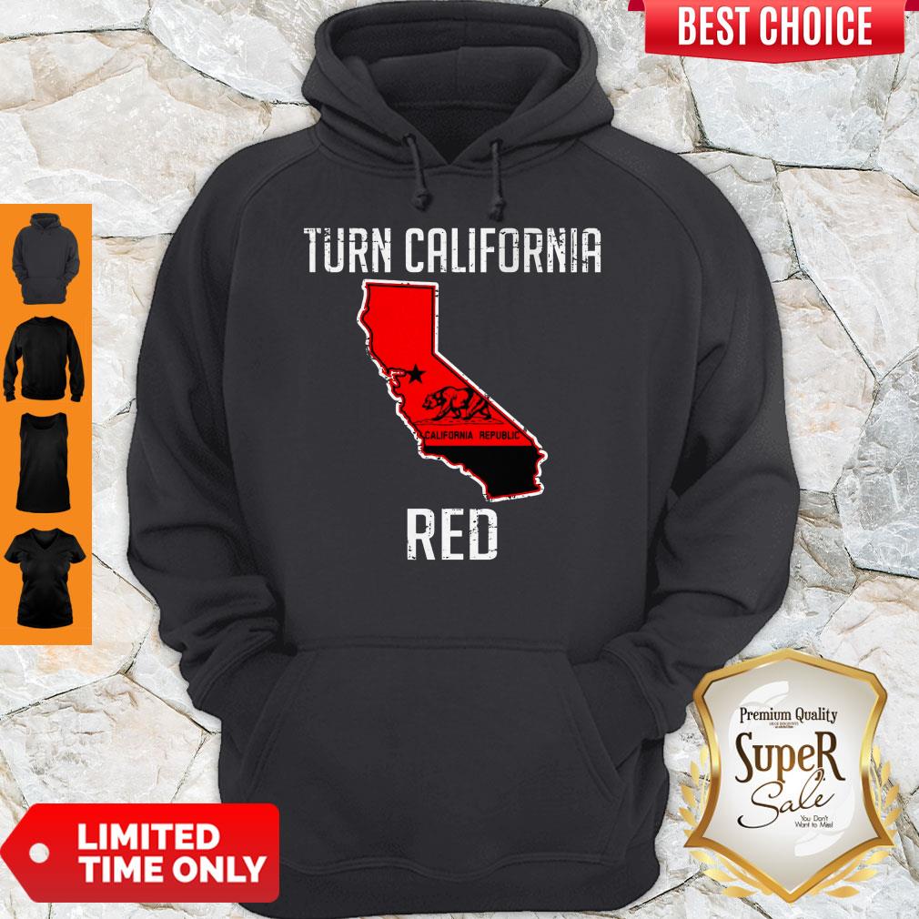 Official Turn California Red State Flag Hoodie Official Turn California Red State Flag Hoodie